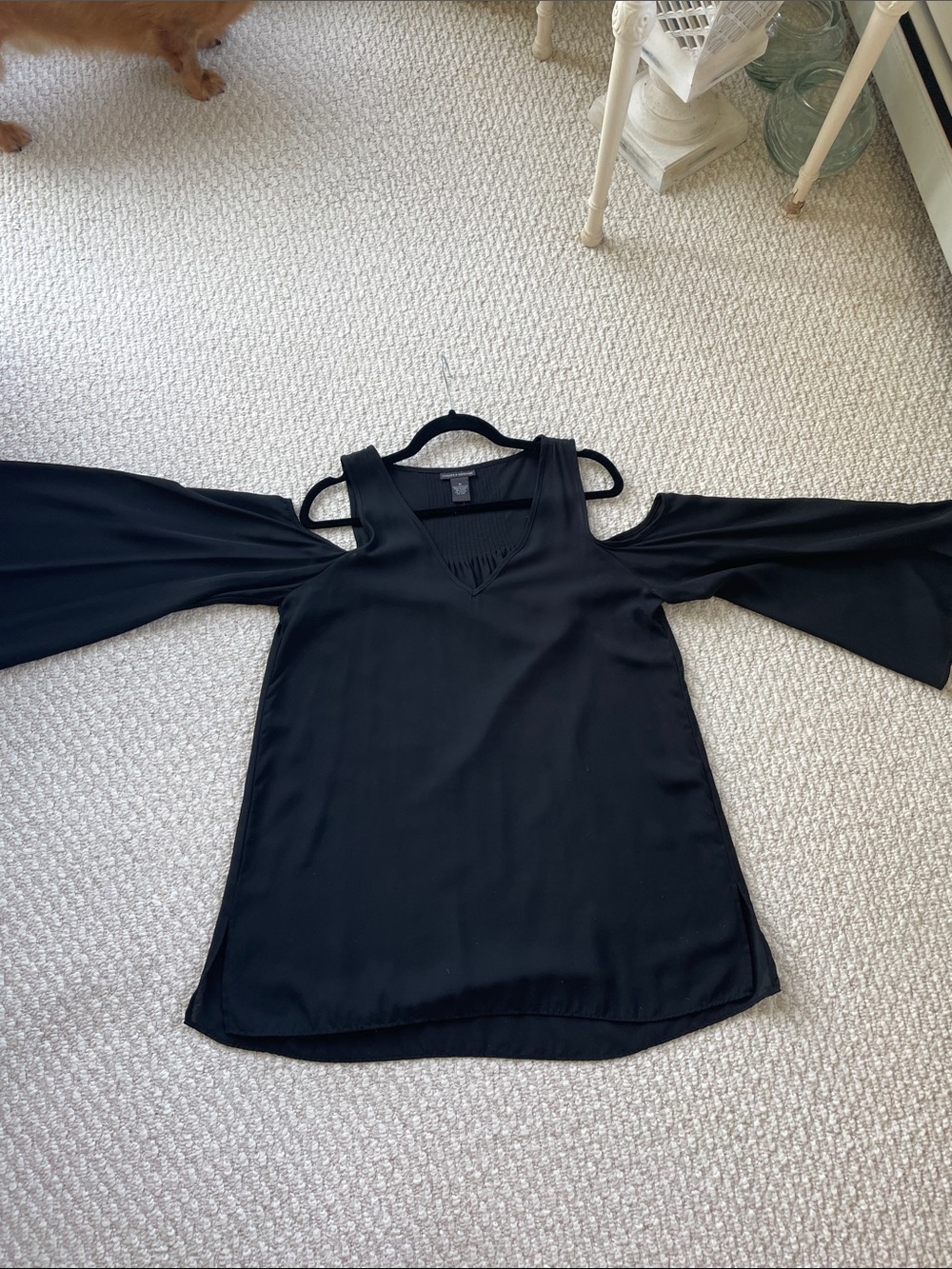 Cold-Shoulder Black Women's Blouse